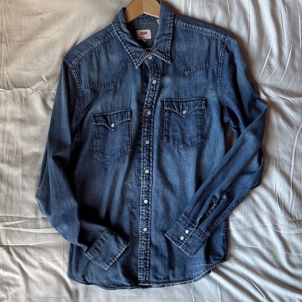 Levi's Men's Classic Indigo Pearl-Snap Shirt
